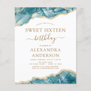 Budget Agate Turquoise Sweet 16 Aquamarin Gold Flyer
