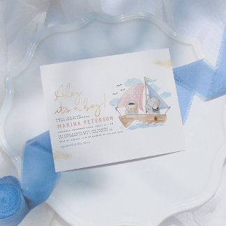 Budget Ahoy! Baby Boy Elephant Sailor Baby Dusche