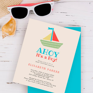 Budget Ahoy Es ist ein Junge Baby Shower Einladung