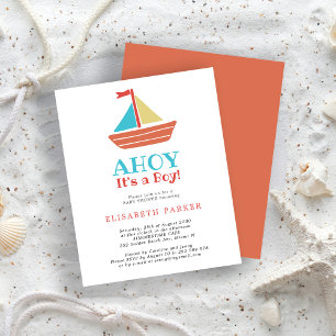Budget Ahoy It's a Boy Baby-Shower-Einladung