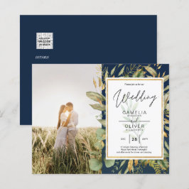 Budget All-in1 FOTO Greenery Wedding RSVP QR CODE