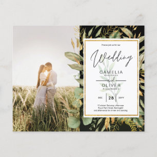 Budget All-in1 FOTO Grünzeug Hochzeit RSVP QR CODE Flyer