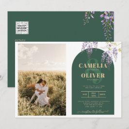 Budget All-in1 FOTO Wedding Wisteria QR Code INV Einladung