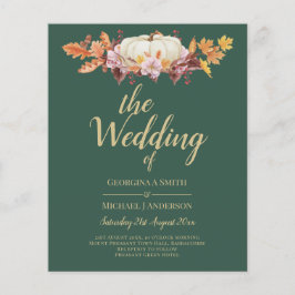 BUDGET All-in-1 Herbst Pumpkin Green Gold Wedding Flyer