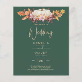 BUDGET All-in-1 Herbst Pumpkin Green Gold Wedding Flyer
