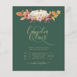 BUDGET All-in-1 Herbst Pumpkin Green Gold Wedding Flyer