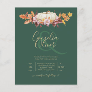 BUDGET All-in-1 Herbst Pumpkin Green Gold Wedding Flyer