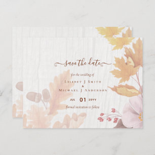 BUDGET All-in-1-Herbstlaub Terracotta Wedding Postkarte
