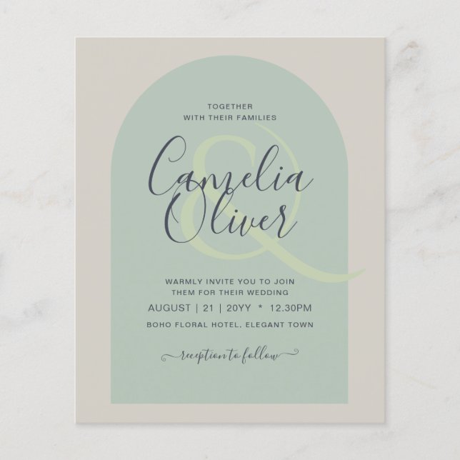 BUDGET All-in-1-Hochzeitsskript Ampersand Arch Flyer (Vorne)