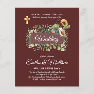 BUDGET All-in-1 Katholische Hochzeit Florale Eule Flyer