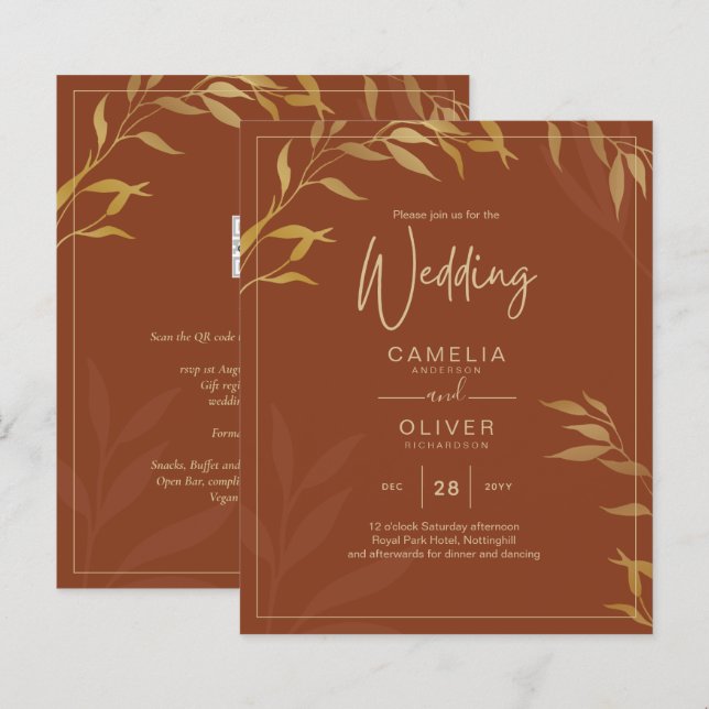 Budget All-in-1 Rustic Terracotta GOLD Wedding (Vorne/Hinten)