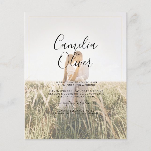 Budget All-in-1 Rustic Terracotta GOLD Wedding Flyer (Vorne)