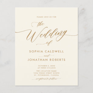 Budget All in One Gold Kalligrafie Hochzeits-Einla