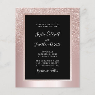 Budget All in One Rouge Glitter Hochzeitseinladung