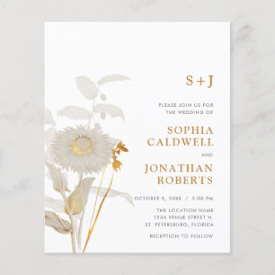 Budget All in One Vintage Blumen Hochzeitseinladun