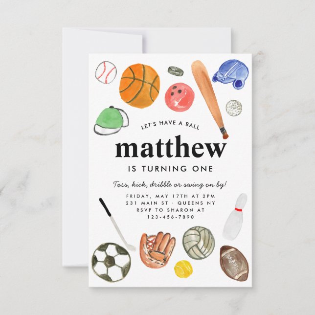 Budget Alle Star Sports Balls Team Kinder Junge Ge Mitteilungskarte (Vorderseite)