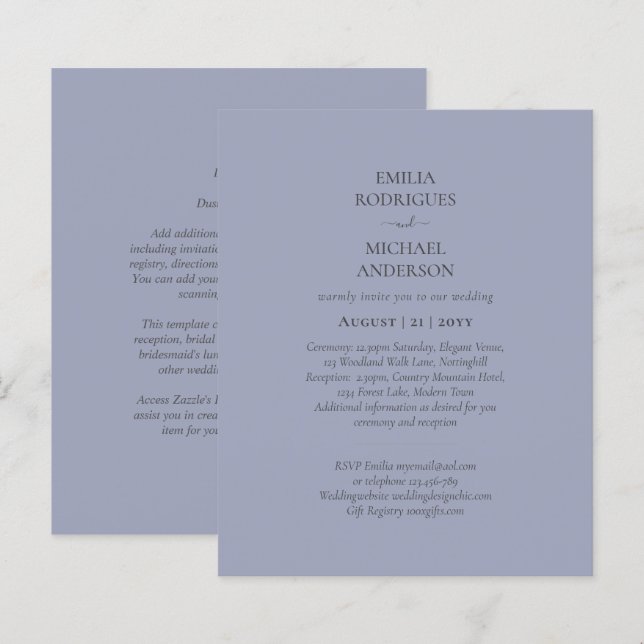 Budget Alles in einer RSVP-Detailregistrierung (Vorne/Hinten)