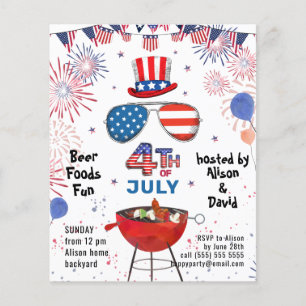 BUDGET American Flag 4. JULY GRILLEN Party Einladu Flyer