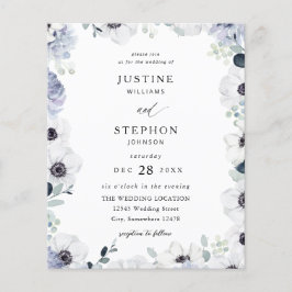 Budget Anemone & Eukalyptus Winter Floral Wedding Flyer