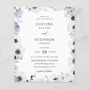 Budget Anemone & Eukalyptus Winter Floral Wedding Flyer