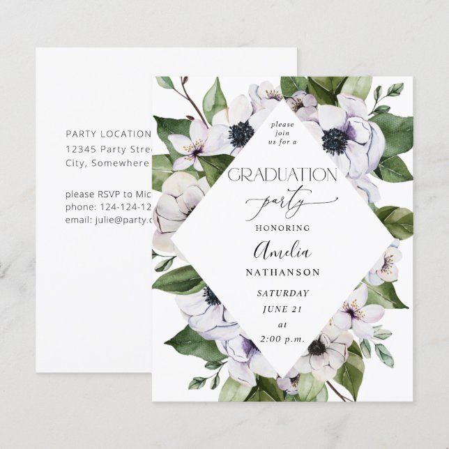 Budget Anemone White Floral Abschluss (Vorne/Hinten)