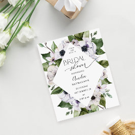 Budget Anemone White Floral Brautparty Flyer