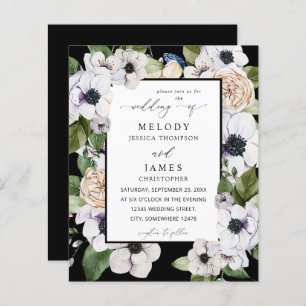 Budget Anemone White Floral Wedding - Black