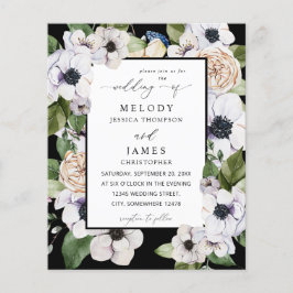 Budget Anemone White Floral Wedding - Black Flyer