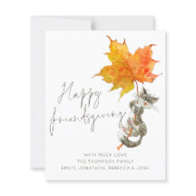Budget Animal Cat Happy Friendsgiving Card