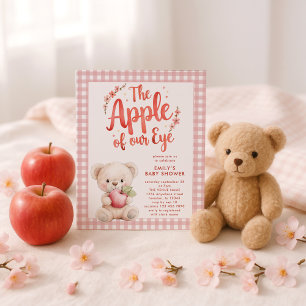 Budget Apfel Eye Pink Gingham Bear Baby Dusche