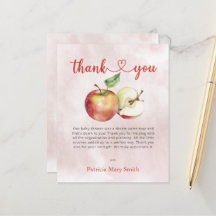 Budget Apfel unserer Eye Baby Dusche Danke Karte