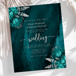 Budget Aquamarin Blue Silver Floral Wedding
