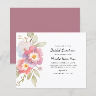 Budget Aquarell Blumenbridal Brunch Einladung
