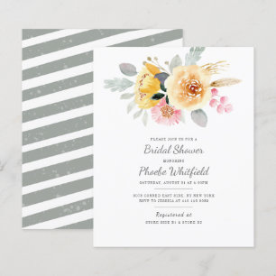 Budget Aquarell Blumendusche Einladung