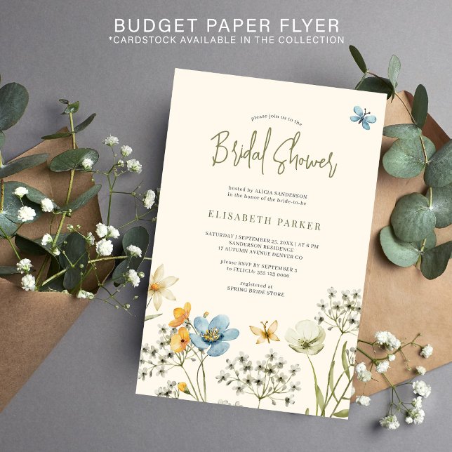 Budget Aquarell Blumendusche Einladung Flyer (Von Creator hochgeladen)