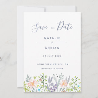 Budget Aquarell Blumenlandschaft rustikal Save The Date