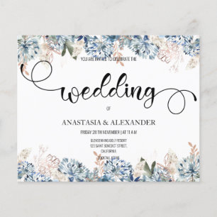 Budget Aquarell Hochzeit Einladung. Flyer
