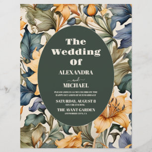 Budget Aquarell-Sonnenblumen-Botanical-Hochzeit Flyer