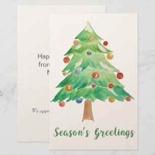 Budget Aquarell Weihnachtsbaumkarte