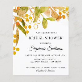 Budget Aquarellbrust Bridal Dusche Einladung