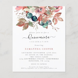 Budget Aquarellfarbe Rosa Blumenzwiebeln Einladung