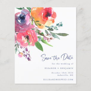 Budget Aquarellfarben Blume Moderne Save the Date
