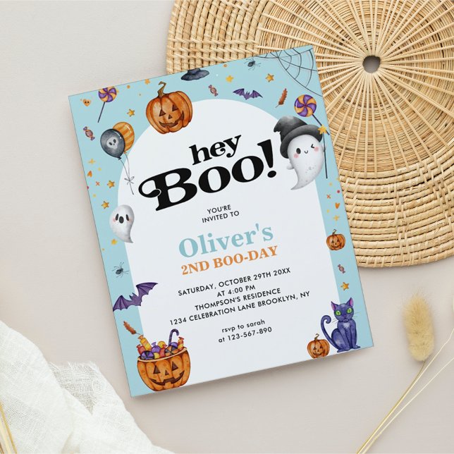 BUDGET Arch Blue Hey Boo Halloween Kindergeburtsta (Von Creator hochgeladen)