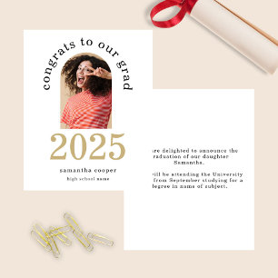Budget Arch Foto 2025 Grad Weiße Ankündigung