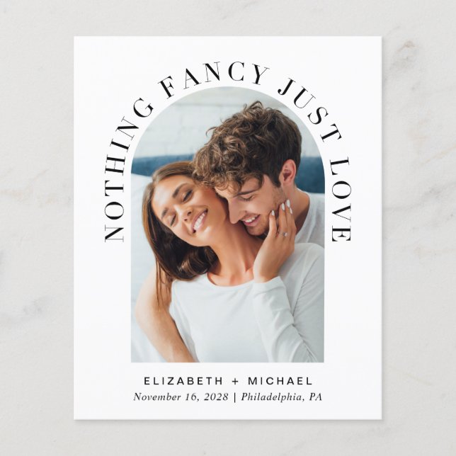 Budget Arch Foto Lässig Hochzeitseinladung (Vorderseite)