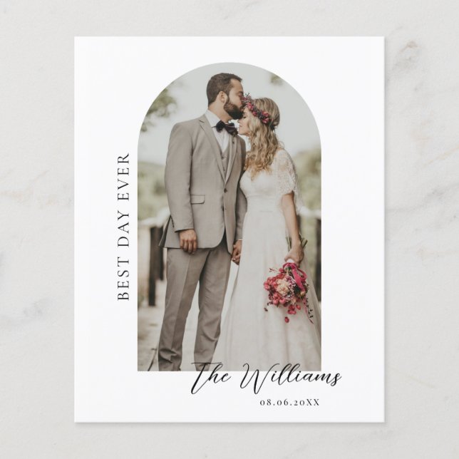 Budget Arch Frame Wedding Foto Danke Karte (Vorne)