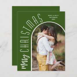 Budget Arched Frohe Weihnachten Green Foto Cards