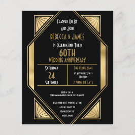 Budget Art Deco 60. Hochzeitstag Einladung