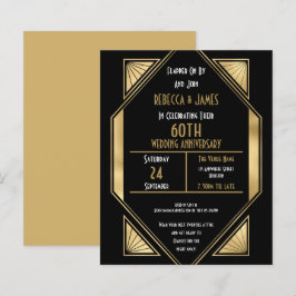 Budget Art Deco 60. Hochzeitstag Einladung