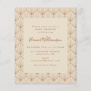 Budget Art Deco Burnt Orange Babydusche Einladung